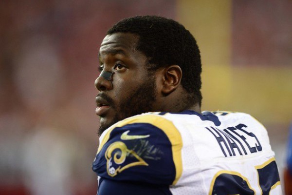 Nov. 25, 2012; Glendale, AZ, USA: St. Louis Rams defensive end William Hayes (95) against the Arizona Cardinals at University of Phoenix Stadium. Mandatory Credit: Mark J. Rebilas-USA TODAY Sports